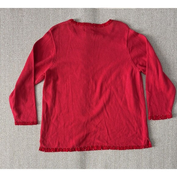 Quacker Factory Red Sequin Gold Reindeer Size Large Christmas Holiday - Picture 4 of 4